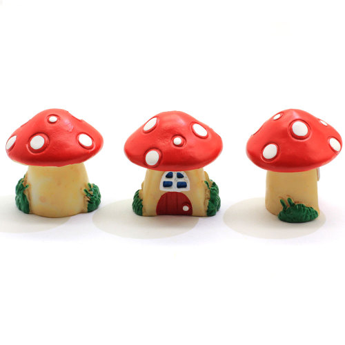 Hot Koop Mushroom House Shaped Resin Cabochon Flat Back Beads Charms Handgemaakte Ambachten Decoratie Kralen Spacer