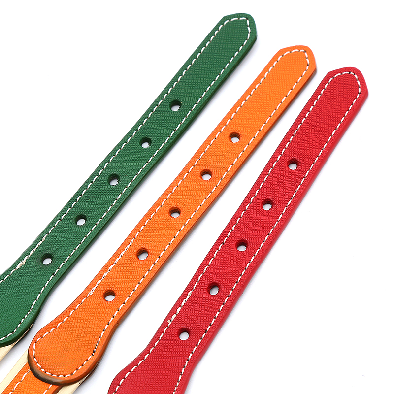 Oem Luxury Leather Soft Touch Collars Luxury Real Leather Padded Pink