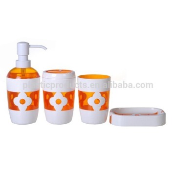 Plastic Orange Bathroom Set Hotel Plastic Bathroom Accessory Set