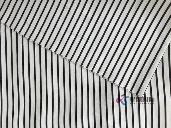 Black Stripe 100% Rayon Fabric