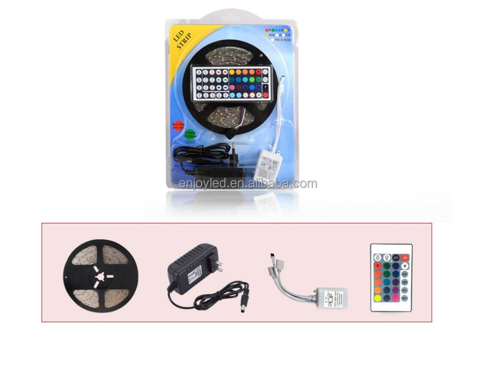 5M SMD RGB 5050 Waterproof Strip light 300 LED + 44 Key IR Remote + 12V 5A power