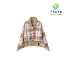 Unprinted brown grid pattern Felt blanket