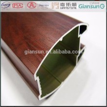sliding door wooden coated aluminium profile material / alu-alloy sliding door profiles/aluminium profile with wood pattern