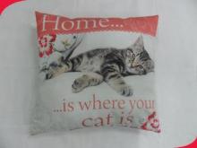 Modern Plain Linen Throw Pillows square Heat Transfer Print