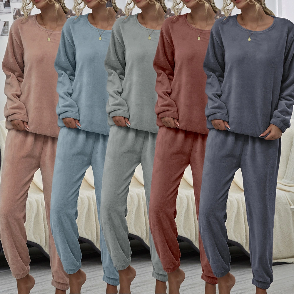 High Quality Comfort Warm Flurry Homewear Women Sleepwear Winter Pajamas Set