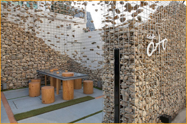 welded gabion box used to build exterior walls