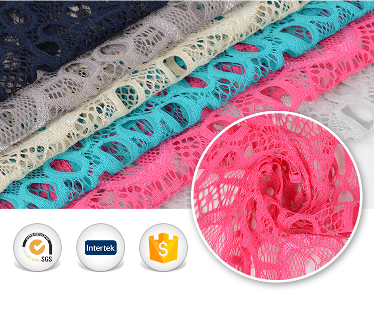 Hot sale beautiful garment high quality dubai lace mesh fabric  polyester embroidery