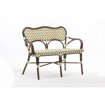 Vintage Wicker Rattan Bamboo Bench Seats for Restaurants