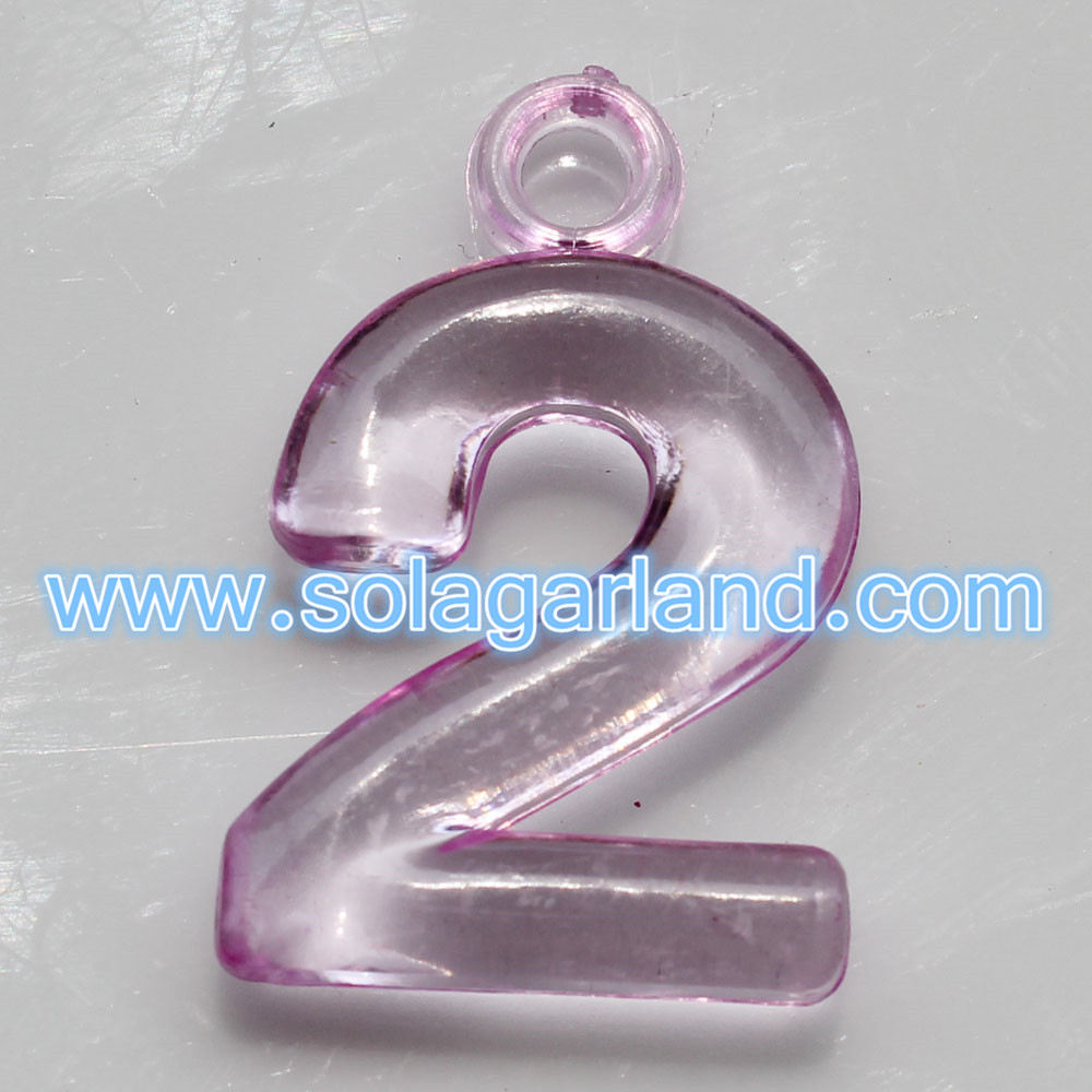 Acrylic Digit Beads Pendants