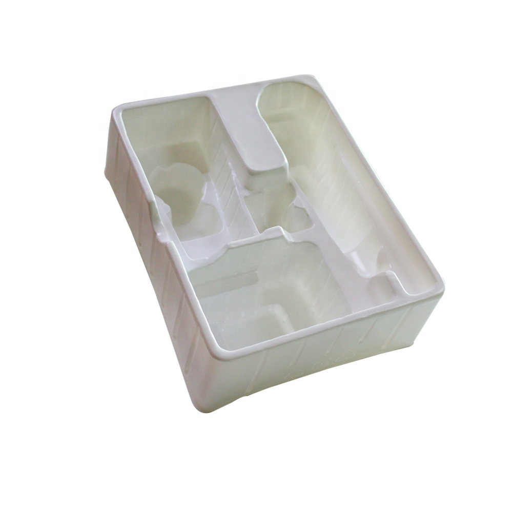 Custom Recyclable White Blister PET PS Plastic Cosmetic Inner Packaging Tray