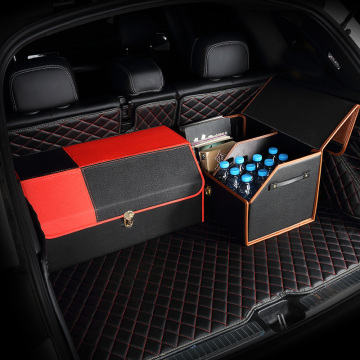 Foldable leather car trunk box sorting box