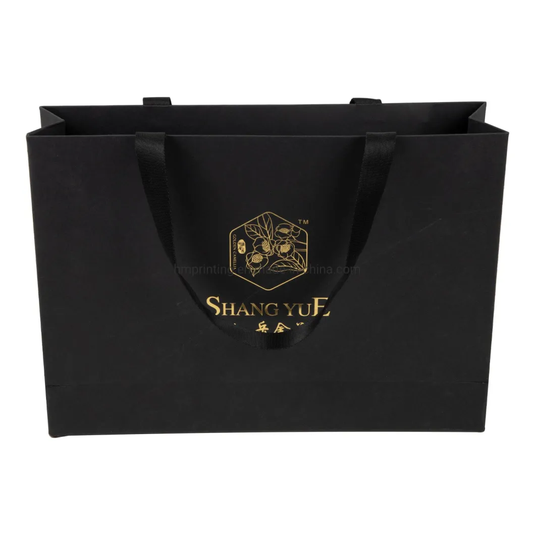 Custom Printed Large Handmade Paper Bags Designs Flat Bottom Apparel Packaging Paper Gift Bag Wholesale