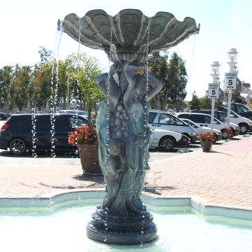 Hot Sale Outdoor copper lady pouring water bronze fountain