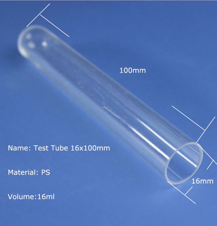 Plastic test tube with screw cap