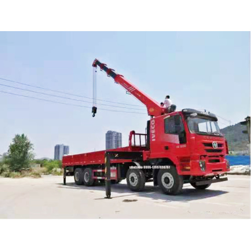 IVECO 8X4 รถบรรทุกติดเครนบูมยืดไสลด์ 16tons