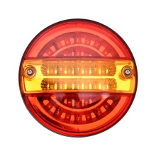 Round Amber LED Truck Trailer Combination Tail Lamp - Stop Tail Lights