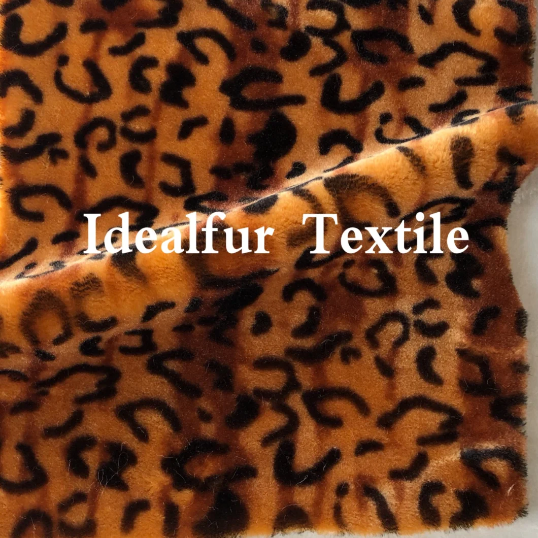 Leopard Printed Super Soft Imitation Rabbit Fur