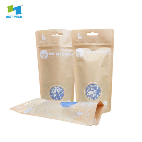 100% kraft compostável stand up pouches com janela