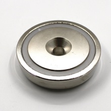 Magnete con base in neodimio con foro svasato D60