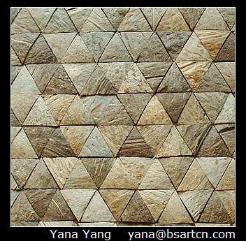 Natural coconut mosaic wood wall panel