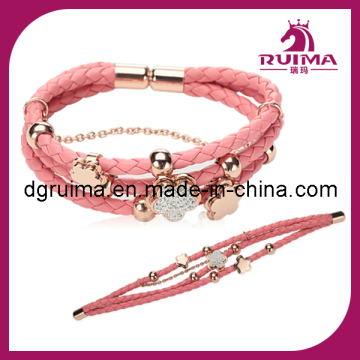 Charming Stainless Steel Leather Bracelets Jewelry