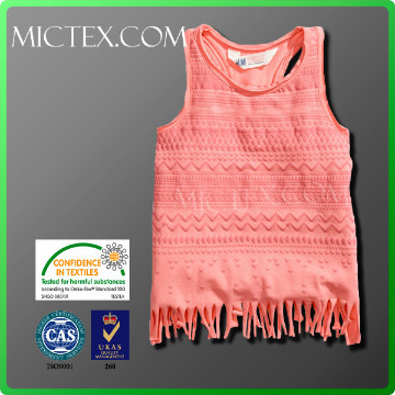 wholesale o neck kids girl tank top t-shirt OEM OEKO-TEX ISO9001 SGS