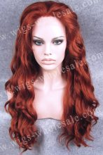 Long curly auburn micro braiding synthetic lace front wig party queen lolita