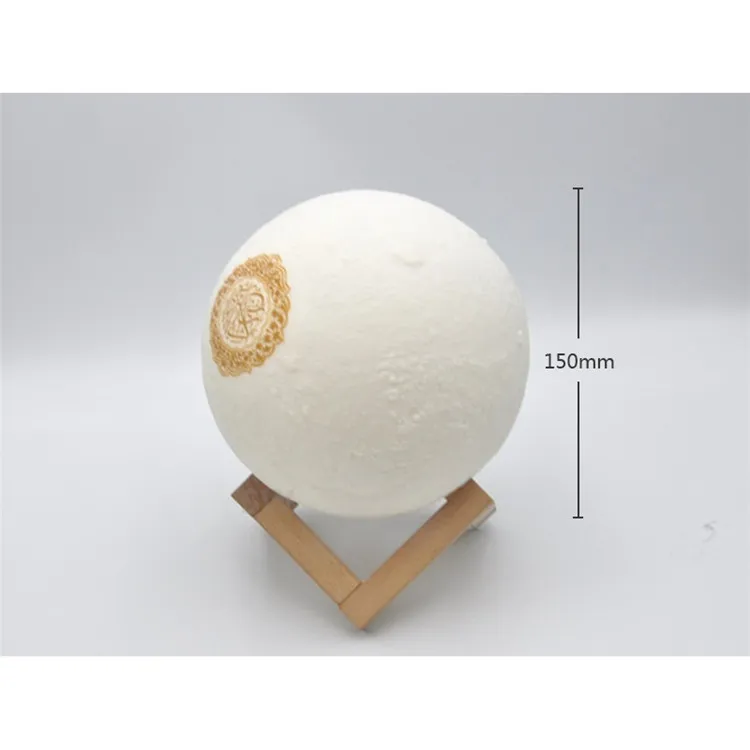 Professional Factory More Colors 3D Night Moon Light Quran Islam Muslim Allah Eid Ramadan Speaker with USB Charge