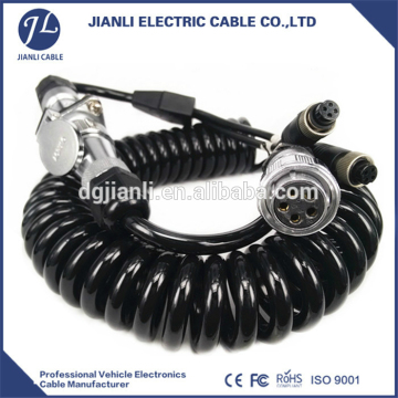 Waterproof truck trailer spiral cable