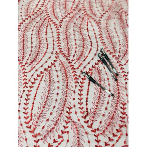 100% Nylon Embroidery Mesh Fabric in White Colour