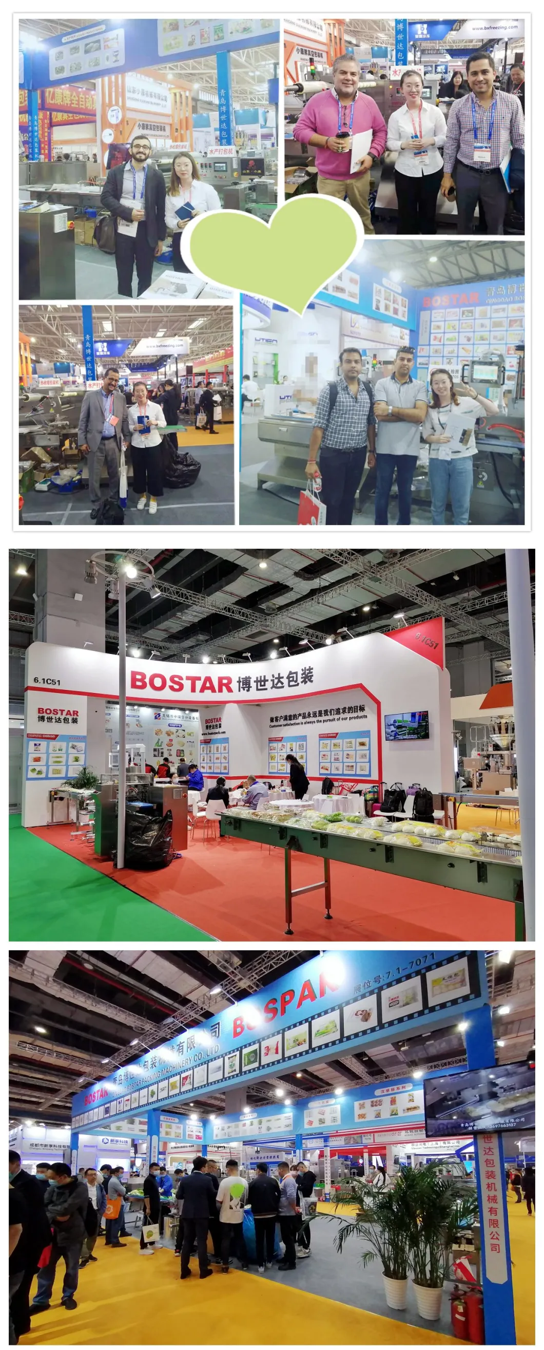 Qingdao Bostar Fresh Fruit Coconut Multi-Function Automatic Horizontal Servo Heat Shrinkable Film Shrink Wrapping Packing Machine with Tunnel