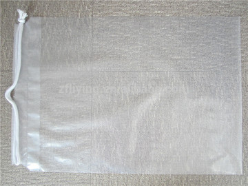 transparent draw tape plastic bag for firewood / PE drawstring bag