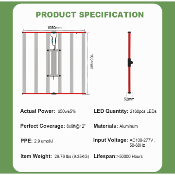 Harga pabrik SMD3030 650W LED Grow Light Bar