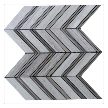 Honed Surface Fish Bone Grey Marble Mosaic Tiles
