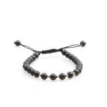 2019 Wholesale fashion jewelry handmade natural black matte onyx bead bracelet