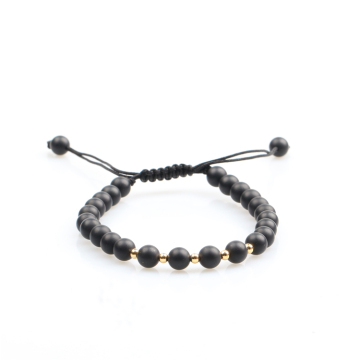 2019 Wholesale fashion jewelry handmade natural black matte onyx bead bracelet