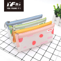 Popular simple color embroidery partysu pu pencil case