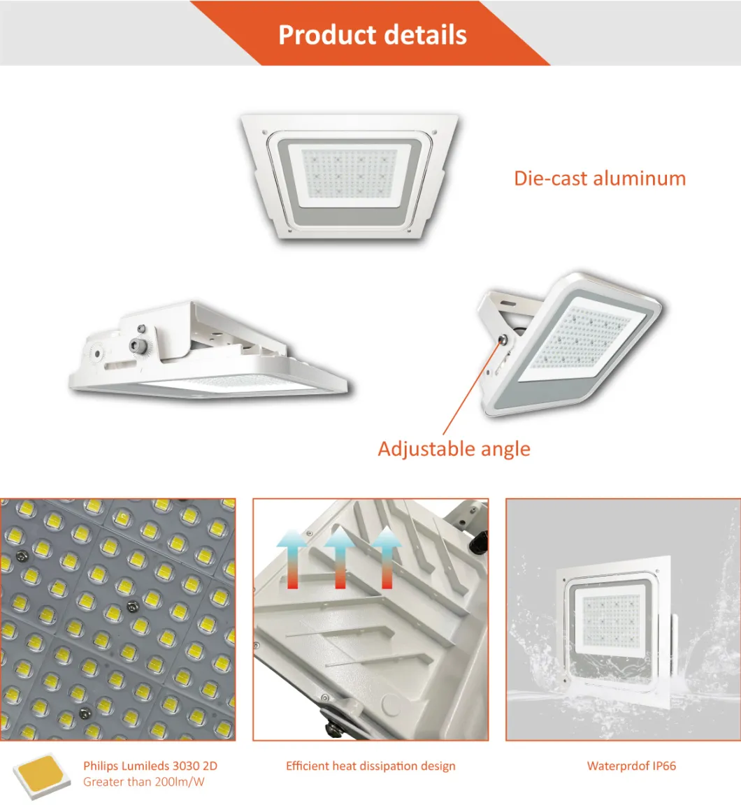 Atex LED Canopy Light Explosion Proof 80W 100W 120W 150W