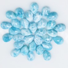 Natural Larimar Stone Pear Shaped Cabochon Bare Stones
