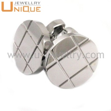 High quality simple design shiny silver color cufflink blank