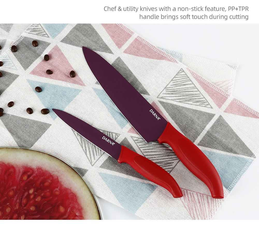 3 pcs Glass Cutting Board with Knives set