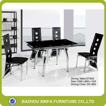 High quality black tempered glass dining table for dining room furniture