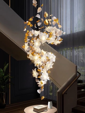 Hotel lobby crystal glass pendant light Magnolia Chandelier