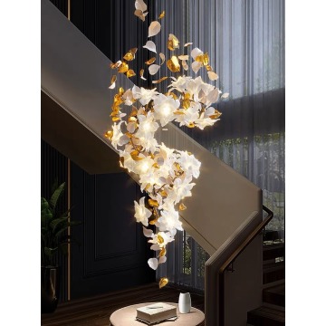 Hall de l&#39;hôtel Crystal Glass Pendant Light Magnolia Chandelier