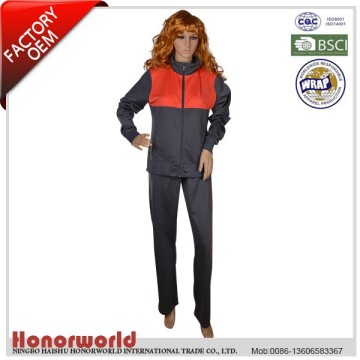 ladies sports track suits / soccer training tracksuit / 100% polyester sport tracksuit