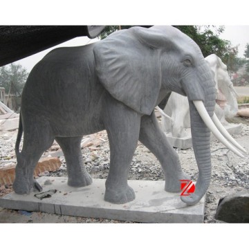 grey stone elephant garden statues