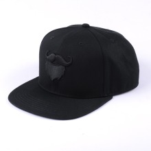 Custom hip hop acrylic fitted black embroidery snapback cap