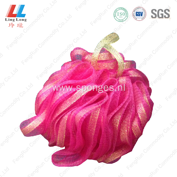 Shinning ribbon bath puff loofah sponge