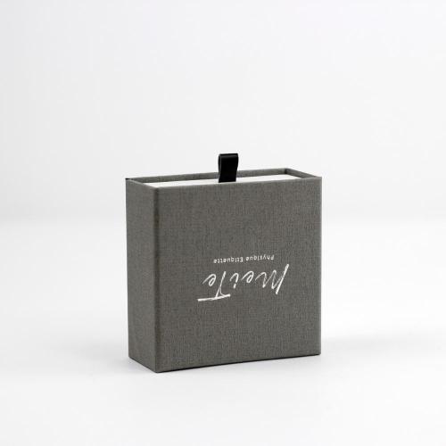 Cassetto quadrato scatola regalo grigio confezione di gioielli personalizzati