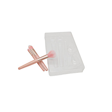 Insertion de plateau en plastique de blister de brosse de maquillage jetable